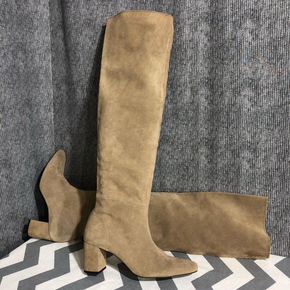NWT ZARA Knee High Suede Boots - Picture 2 of 16